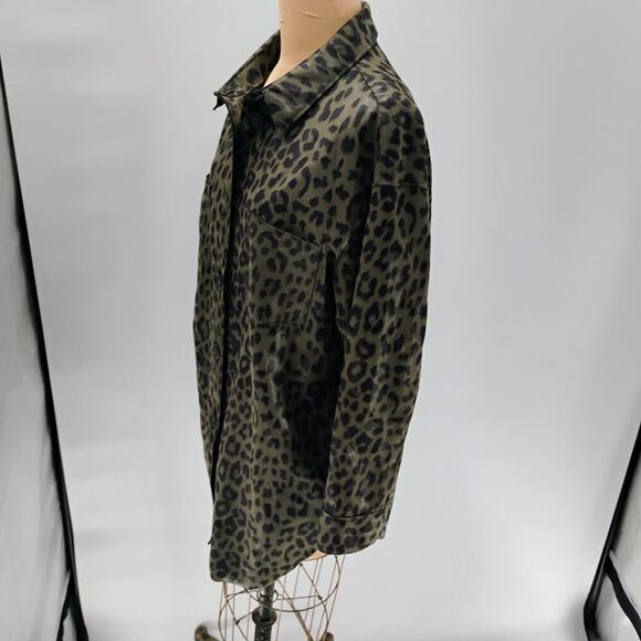 Zara Animal Print Overshirt, Size M lapel collar long cuffed Sleeves shacket - Picture 8 of 14